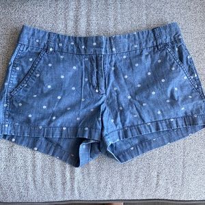 J.Crew polka dot chambray shorts